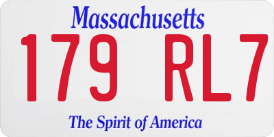 MA license plate 179RL7