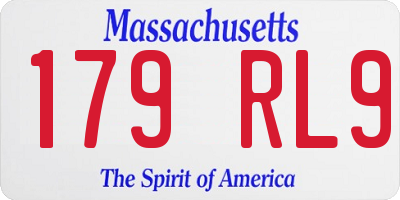 MA license plate 179RL9