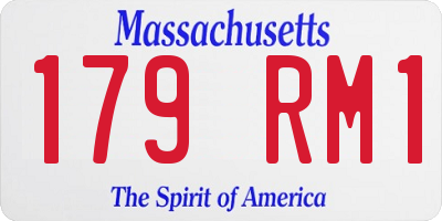 MA license plate 179RM1