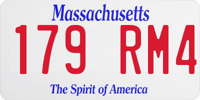MA license plate 179RM4