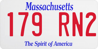 MA license plate 179RN2