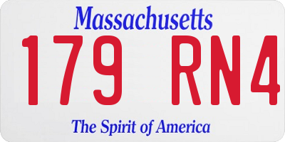 MA license plate 179RN4