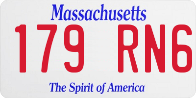 MA license plate 179RN6