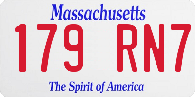 MA license plate 179RN7
