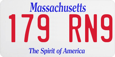 MA license plate 179RN9
