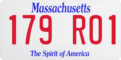 MA license plate 179RO1