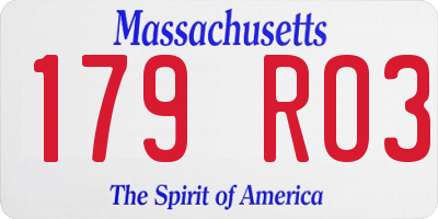 MA license plate 179RO3