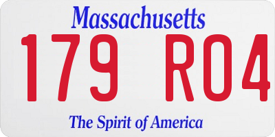 MA license plate 179RO4