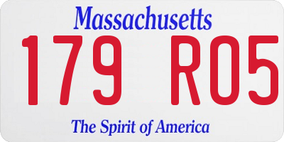 MA license plate 179RO5