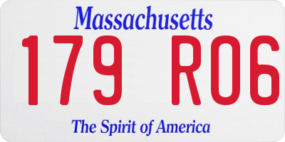 MA license plate 179RO6