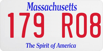 MA license plate 179RO8