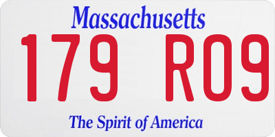 MA license plate 179RO9