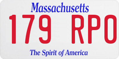 MA license plate 179RP0