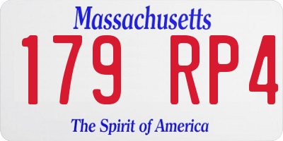 MA license plate 179RP4