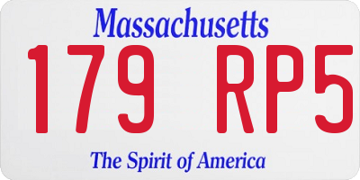 MA license plate 179RP5