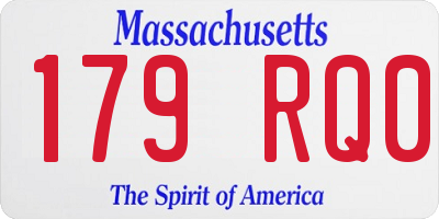 MA license plate 179RQ0