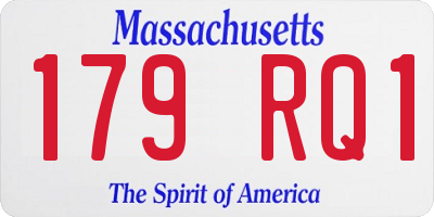 MA license plate 179RQ1