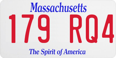 MA license plate 179RQ4