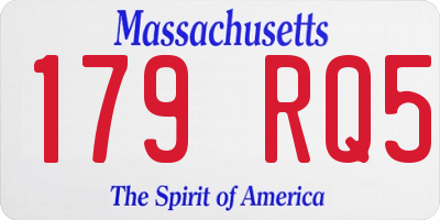 MA license plate 179RQ5