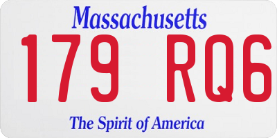 MA license plate 179RQ6