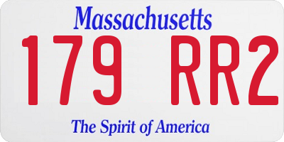 MA license plate 179RR2