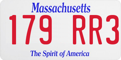 MA license plate 179RR3