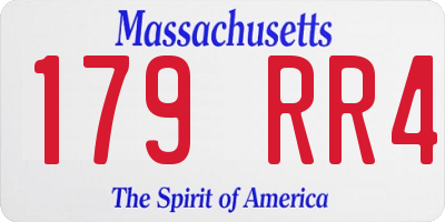 MA license plate 179RR4