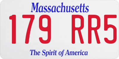 MA license plate 179RR5