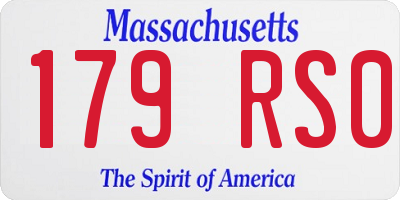 MA license plate 179RS0
