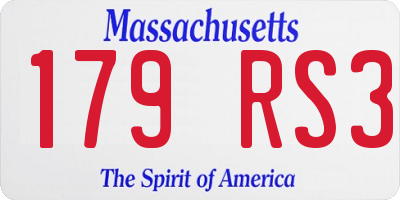 MA license plate 179RS3