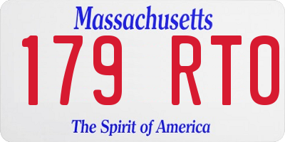 MA license plate 179RT0