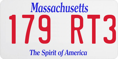 MA license plate 179RT3