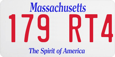MA license plate 179RT4