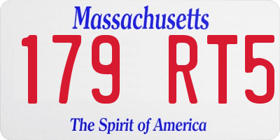 MA license plate 179RT5