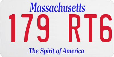 MA license plate 179RT6