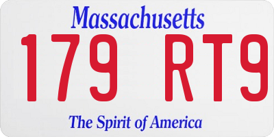 MA license plate 179RT9