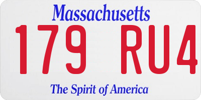 MA license plate 179RU4