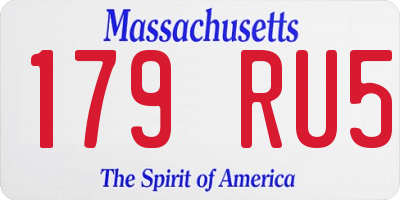 MA license plate 179RU5