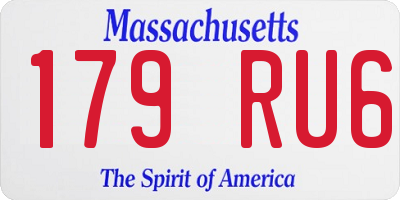 MA license plate 179RU6