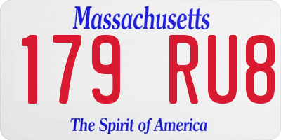 MA license plate 179RU8