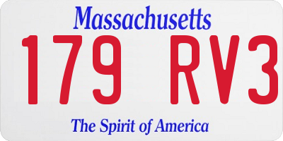 MA license plate 179RV3