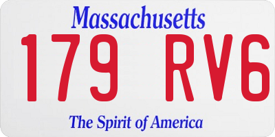 MA license plate 179RV6