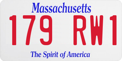 MA license plate 179RW1