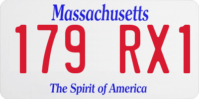 MA license plate 179RX1