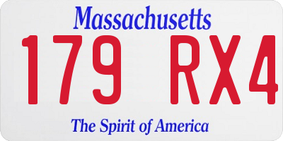 MA license plate 179RX4