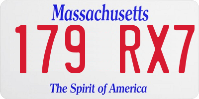 MA license plate 179RX7