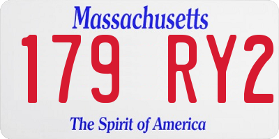 MA license plate 179RY2