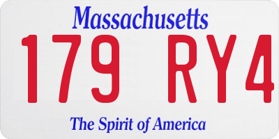 MA license plate 179RY4
