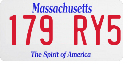 MA license plate 179RY5