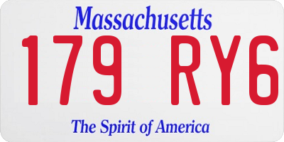 MA license plate 179RY6